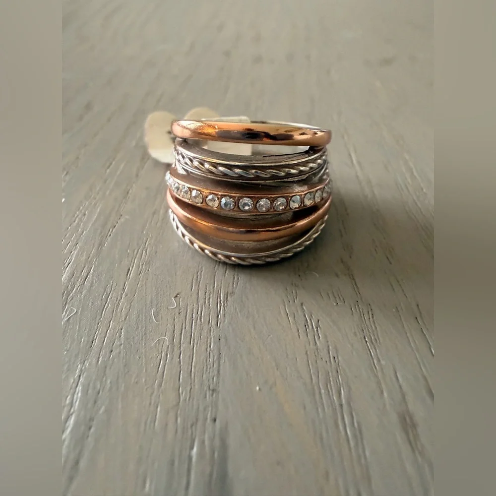 Brighton Neptune's Rings Ring Woman’s Silver/Gold Plated Size: 9 (J72) - Picture 5 of 8